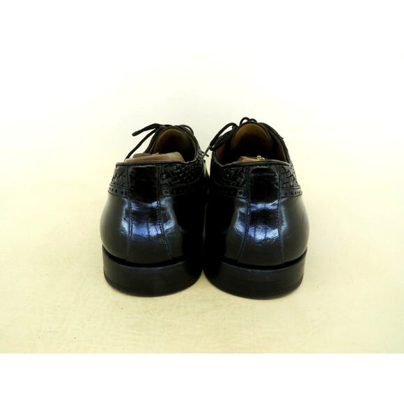 Mezlan Black Leather Crocodile Knitted Oxford Dress Shoes Mens Size 11.5 M Spain main image 5